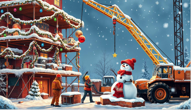 Construction Themed Holiday Cards for Building Professionals